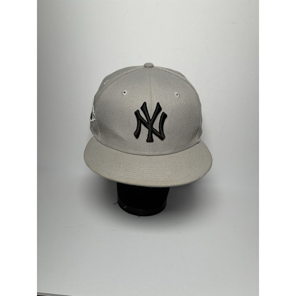 New Era 59FIFTY NY Yankees 100th Anniversary Hat Gray Blue Rose Patch Size 7 1/4